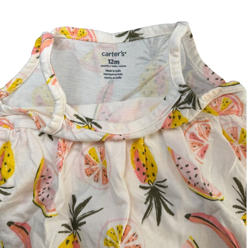 Carters Romper Tank Top Baby Girl Fruit White 12 Months - Picture 5 of 6